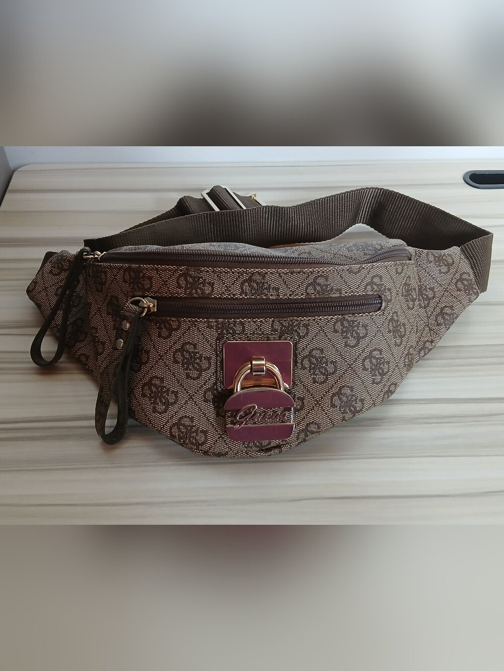 Guess Brown Taupe Fanny Pack